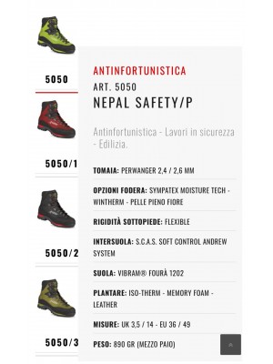ANDREW NEPAL SAFETY/P art. 5050/2 scarpone ANTINFORTUNISTICO uomo con fodera SIMPATEX  