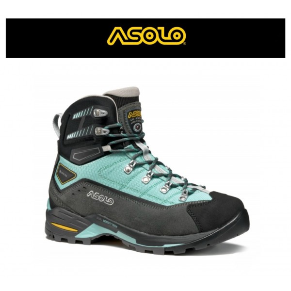 ASOLO FINDER PRO GV GTX scarpone donna trekking Gore-Tex art. B23105 A138 Graphite/Pool Side