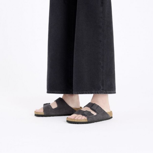 BIRKENSTOCK ARIZONA VELVET GRAY 1029162 sandalo donna uomo PELLE SCAMOSCIATA  