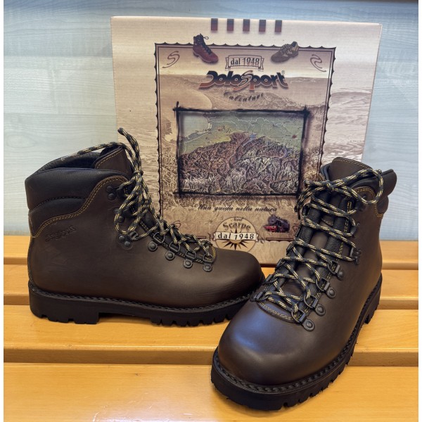DOLOSPORT 96 ANF scarpone uomo cucito in pelle ANFIBIO Made Italy suola VIBRAM 