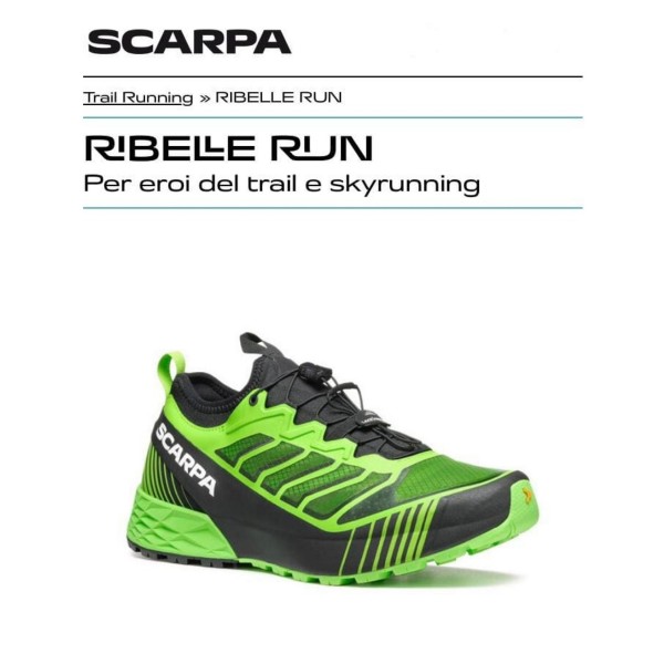 SCARPA RIBELLE RUN scarpa uomo Trail Running art. 33071-351 Green Flash - Green Flash