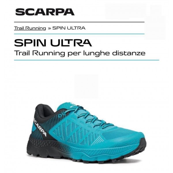 SCARPA SPIN ULTRA scarpa uomo Trail Running art. 33069-350 Azure-Black