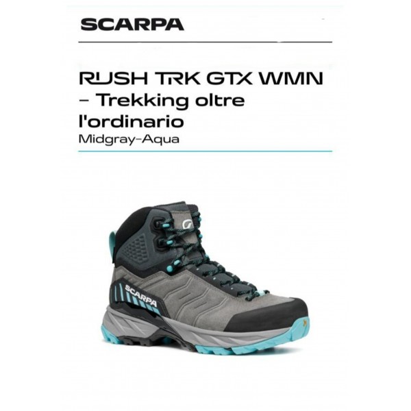 SCARPA RUSH TRK GTX WMN scarpone donna trekking art. 63143-200 Midgray-Acqua