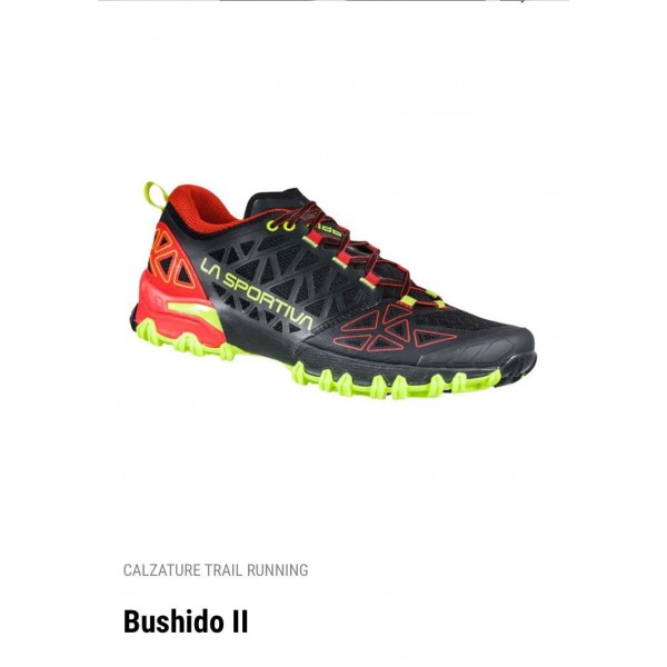 La Sportiva BUSHIDO II scarpa uomo Trail Running art. 36S 999314 Black/Goji