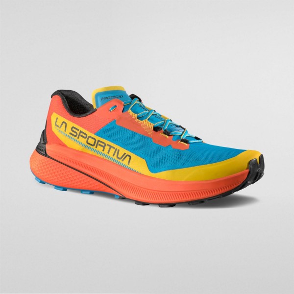 La Sportiva PRODIGIO scarpa uomo Trail Running art. 56Q 614322 Tropic Blue/Cherry Tomato