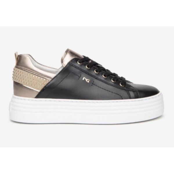 Nero Giardini I117001D/100 scarpa donna sneakers in pelle Nero AI2022