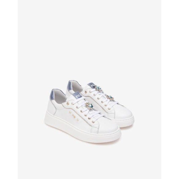 Nero Giardini E513060D/707 scarpa donna sneakers in pelle bianca PE2025