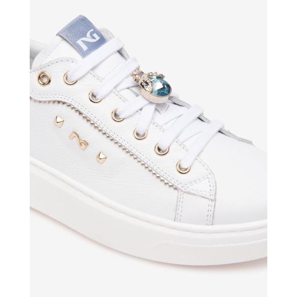 Nero Giardini E513060D/707 scarpa donna sneakers in pelle bianca PE2025