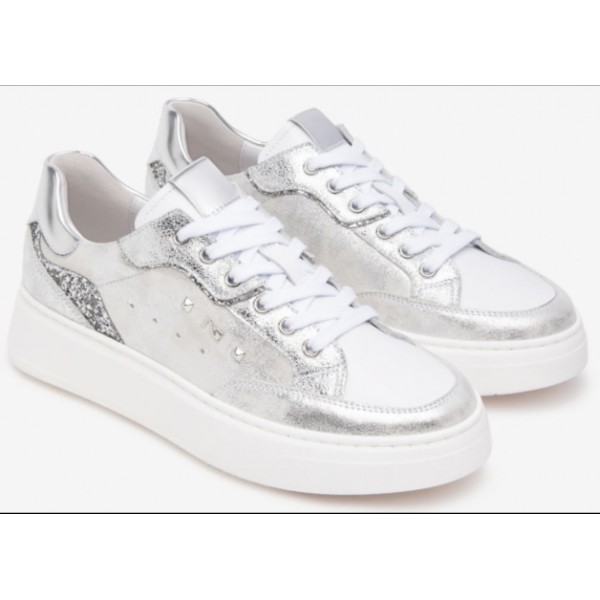 Nero Giardini E513062D/707 scarpa donna sneakers in pelle bianca PE2025