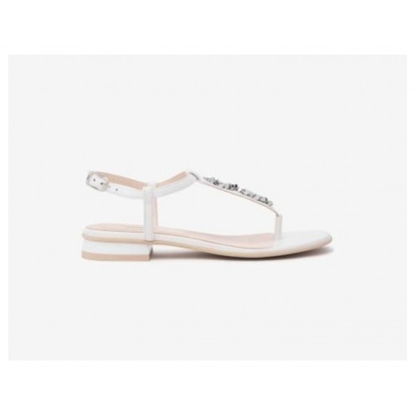 Nero Giardini E513271D/707 sandalo INFRADITO donna Bianco