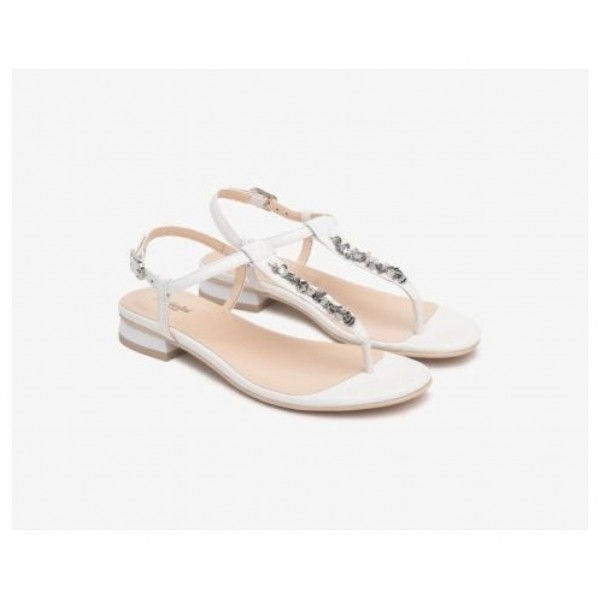 Nero Giardini E513271D/707 sandalo INFRADITO donna Bianco