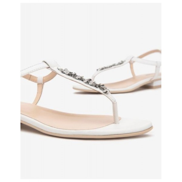 Nero Giardini E513271D/707 sandalo INFRADITO donna Bianco